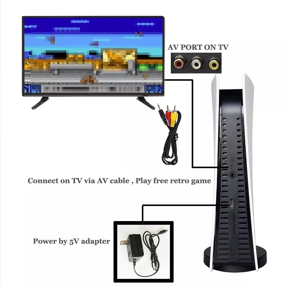 Game Station 5 USB Wired Video Game Console With 200 Classic Games 8 Bit GS5 TV Console Retro Handheld Game Player AV Output - White