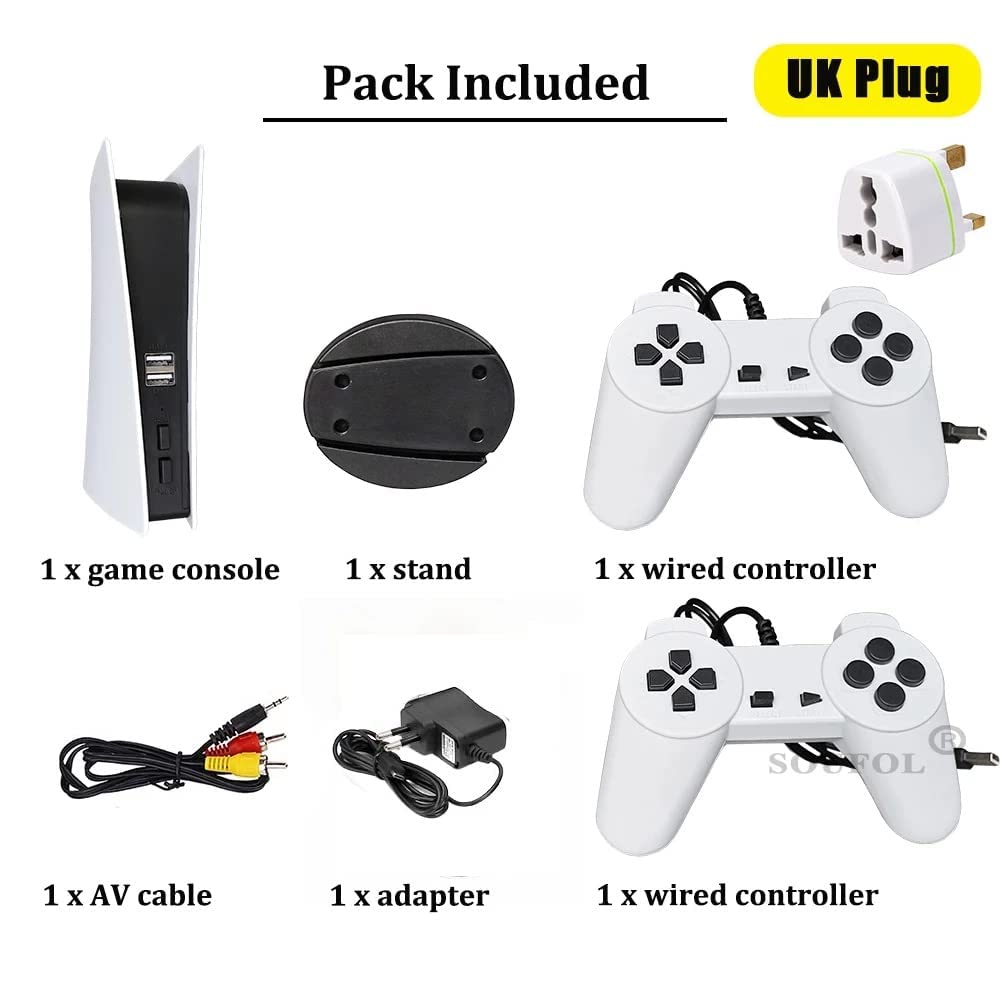 Game Station 5 USB Wired Video Game Console With 200 Classic Games 8 Bit GS5 TV Console Retro Handheld Game Player AV Output - White