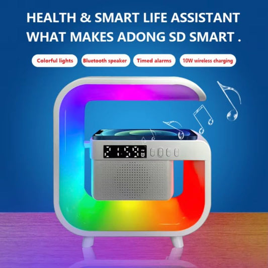 Alarm Clock with Wireless Charging Station RGB Night Light App Control Desk RGB Night Lamp USB Charging Indoor Bedroom