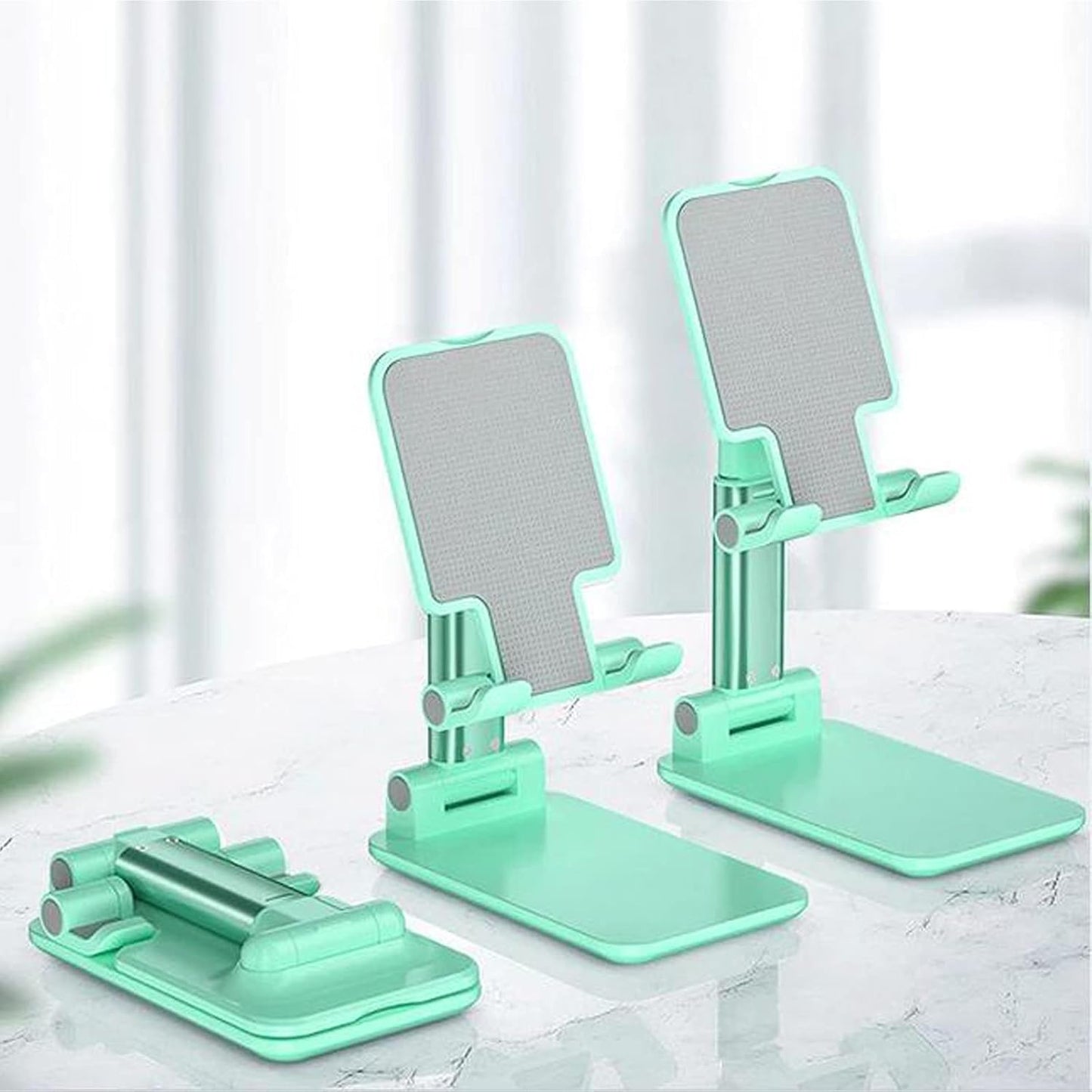Cell Phone Stand Foldable Tablet Mobile Phone Desktop Phone Holder Set of 10 (Green)