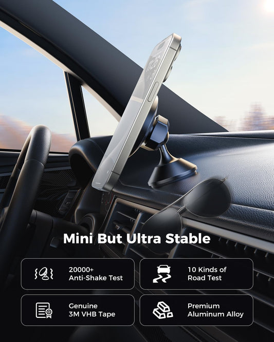 MagSafe Car Mount for iPhone 16, [Strongest Magnets] Magnetic Car Phone Holder Mount for Dashboard, Hand Free 360° Rotation Car MagSafe Phone Mount iPhone 16 Pro Max 15 14 13 12