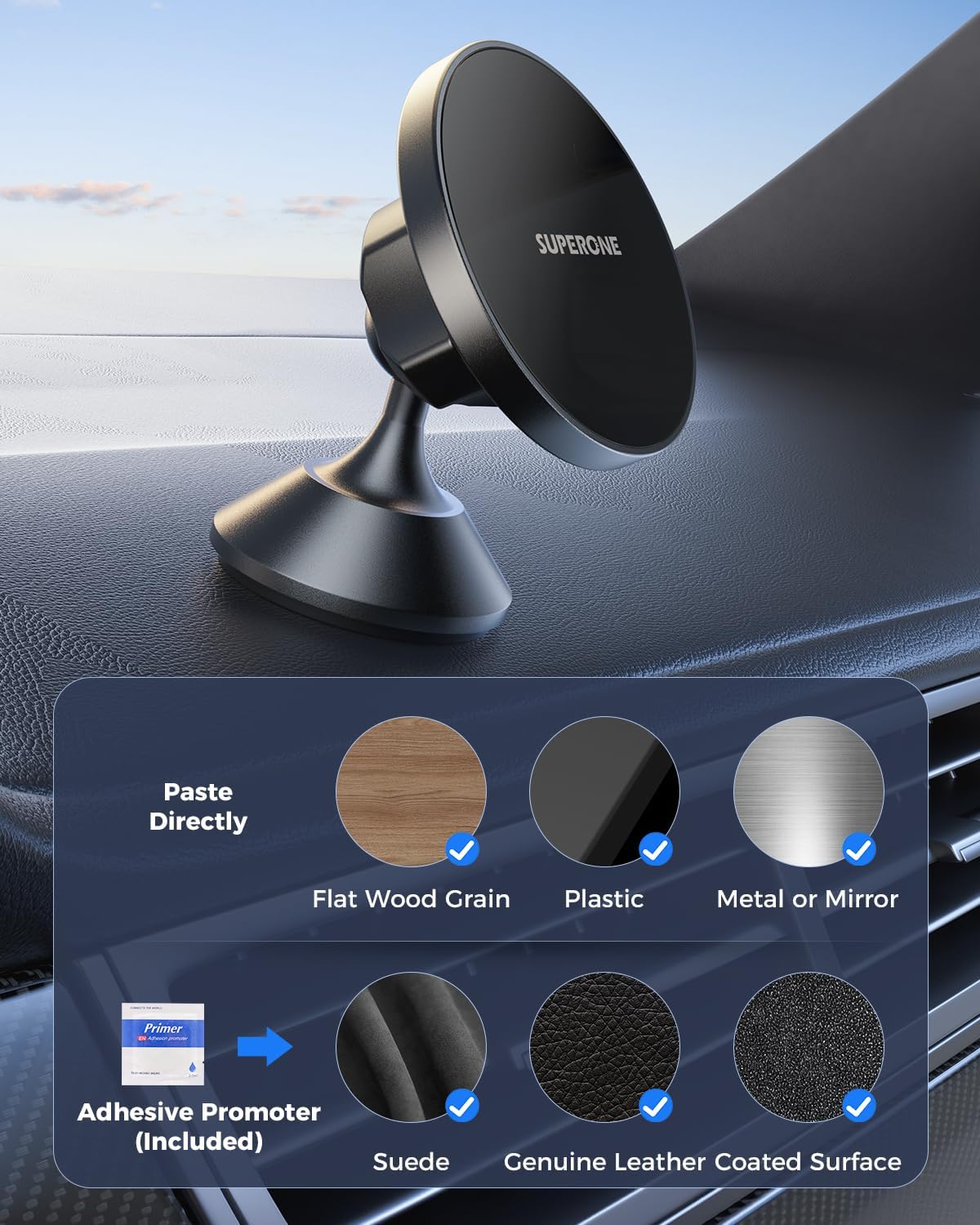 MagSafe Car Mount for iPhone 16, [Strongest Magnets] Magnetic Car Phone Holder Mount for Dashboard, Hand Free 360° Rotation Car MagSafe Phone Mount iPhone 16 Pro Max 15 14 13 12