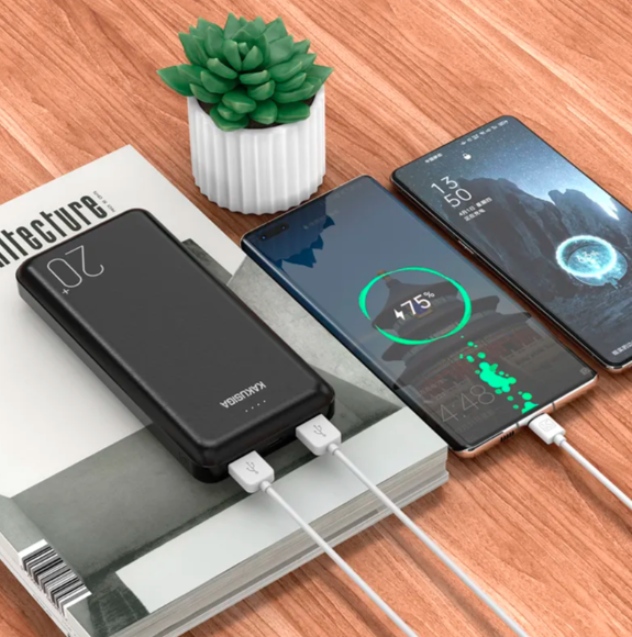 Kakusiga 20,000mAh Dual-Device Power Bank – High-Capacity Fast Charging for Laptops, Tablets &amp; Smartphones