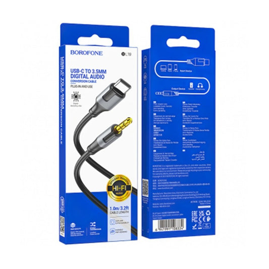 Borofone BL19 USB-C to 3.5mm AUX Audio Cable – 1M Hi-Fi Digital Sound Adapter