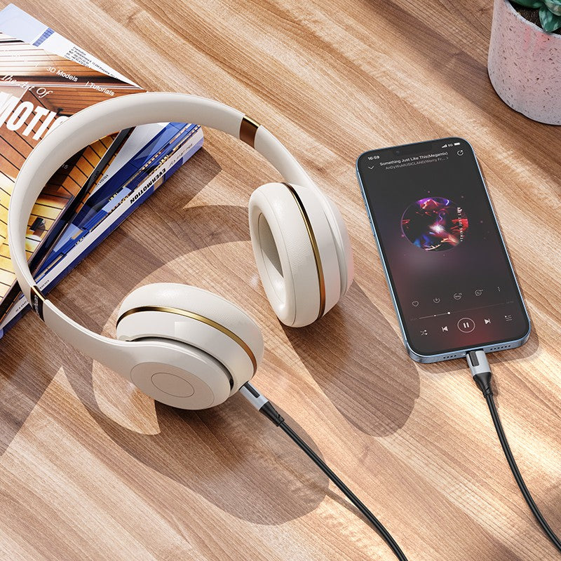 Borofone L19 Lightning to 3.5mm Audio Cable – 1M Hi-Fi Digital Audio Adapter for iPhone