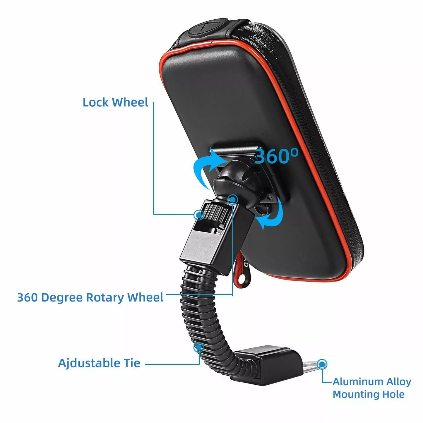 Motorcycle Bike Phone Mount Case GPS Holder Waterproof Handlebar Bag 4.7" - 5.4"