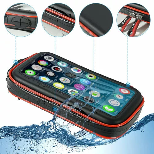 Motorcycle Bike Phone Mount Case GPS Holder Waterproof Handlebar Bag 4.7" - 5.4"